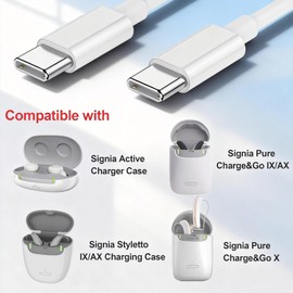 USB-C Wall Charger & Cable for Signia Hearing Aid