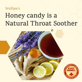 Wellbee's 100% Pure Honey Candy - No Additives - Healthy - Single Ingredient - Paleo Friendly And SCD Approved - Natural Cough Drop - 20 Pack