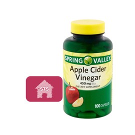 Spring Valley Apple Cider Vinegar Capsules, 100 Count + STS Sticker.