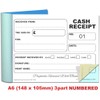 Cherry Carbonless (NCR) Cash Receipt Book Triplicate A6 50 Sets