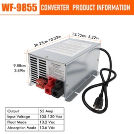 SHUNTALL RV Charger Power Converter 55 Amp Compatible with RV Trailer Camper WF-9855 WF-9855-AD WF-9855-MBA WF-9855AN WF-9800 Series