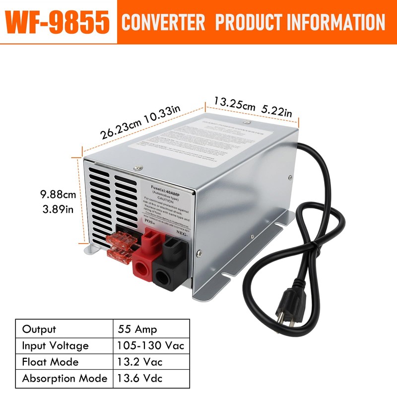 SHUNTALL RV Charger Power Converter 55 Amp Compatible with RV