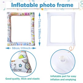 Science Pary Inflatable Photo Booth Selfie Frame & Props Set Giant Science Lab Party Selfie Photo Booth Picture Frame Photo Props Blow Up Photo Frame for Kids Birthday Party Decorations