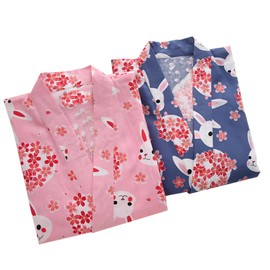 ECHERY Women's Summer Cotton Kimono Robes Floral Pajamas Khan Steamed Bathrobe Yukata