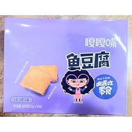 GAGAZUI Fish Tofu Surimi Beancurd snacks, 30 Sachets / 660g (Barbecue Flavor) 嘎嘎嘴魚豆腐