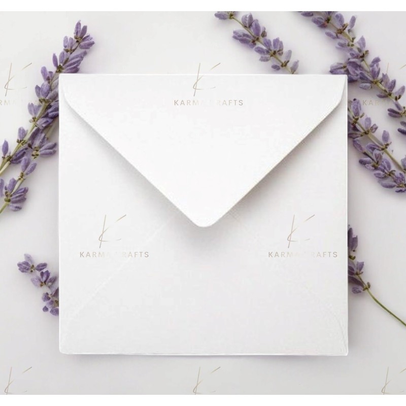 155 x 155mm (6x6) Square White Envelopes x 10