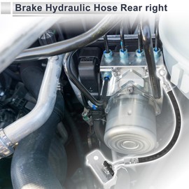 X AUTOHAUX Rear Right Brake Hydraulic Hose for Hyundai I10 2007-2010 No.58738B3000 Replacement Brake Tube Pipe Piping 1 Pc