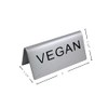 Vegan Stainless Steel Metal Table Tent Sign - 3" x