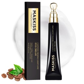 Maskiss Under Eye Cream for Wrinkles, Anti-Aging Eye Treatment with Peptides & Caffeine, Reduce Dark Circles, Puffiness, and Fine Lines