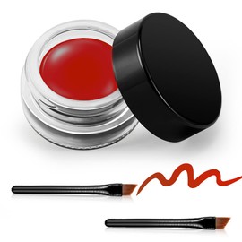 Erinde Red Gel Eyeliner Waterproof Long Lasting Cream Eyeliner Gel High Intensity Pigment Smudge-proof Eyeliner Makeup Waterproof Eyeliner with 12# Red