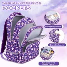 BEFUNIRISE School Backpack Kids Set Middle Elementary Preschool with Lunch Bag & Pencil Case Bookbags for Boys Girls (A-Mermaid Green)