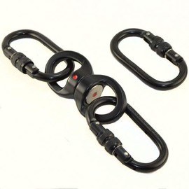 Lyra/Aerial Hoop Swivel Hardware Safest Rotational Device for Web Tree Swing, Therapy Swing, Aerial Dance, Children's Swing Spinner Hanger, Rock Climbing, Hanging Hammock (Oval carabiners)