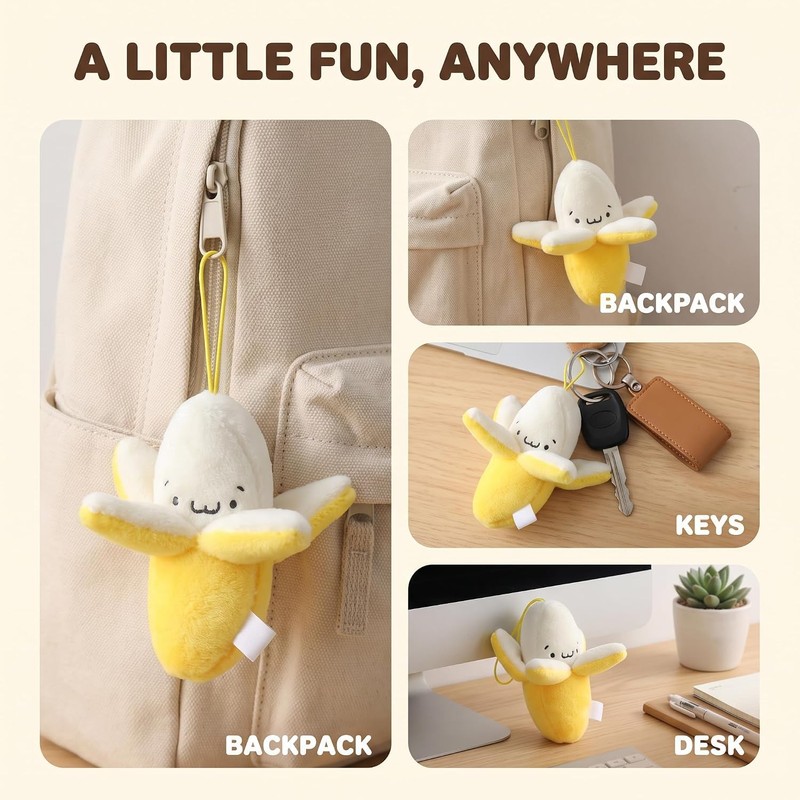 Yellow Peeling Banana Decoration, Birthday Gift PP Cotton Peeling Banana