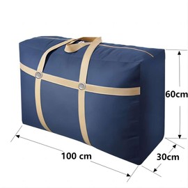 AURMOO Storage Bag, 180 L Clothes Storage Box, Clothes Storage Organiser, Organiser Bag, Storage Bag (L100 x W 30 x H 60 cm, Blue, Pack of 2)