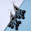 Cimenexe Boho Crystal Dangle Earrings Teardrop Rhinestone Drop Earrings Black