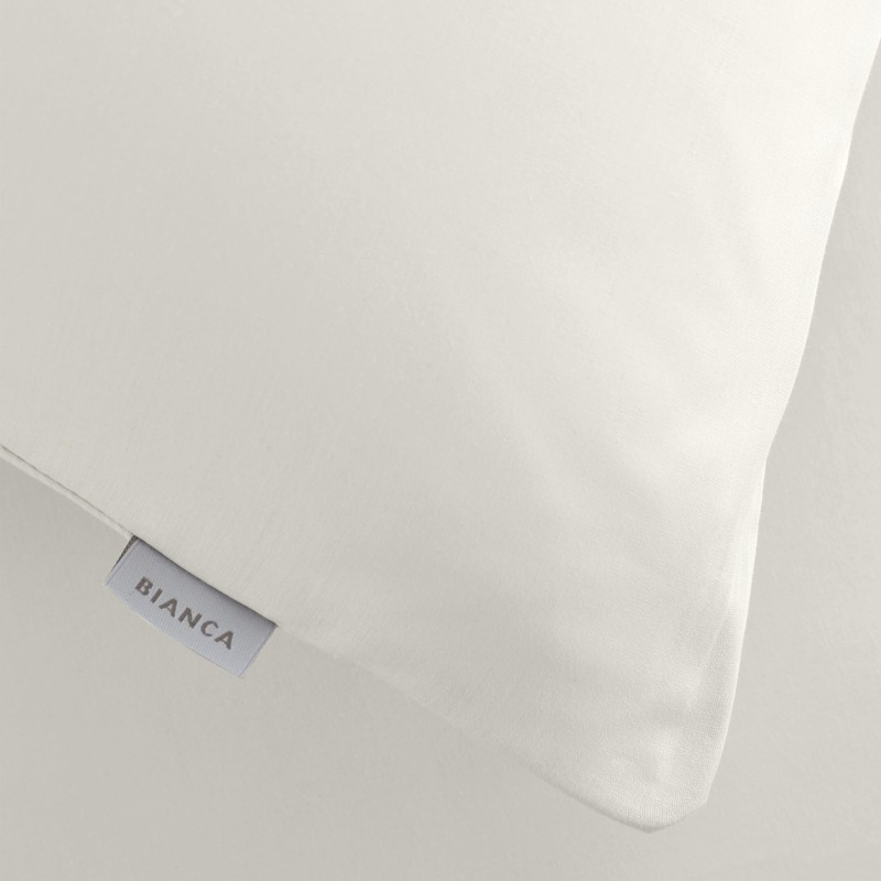 Bianca 200 Thread Count Cotton Percale Standard Pillowcase Pair Cream
