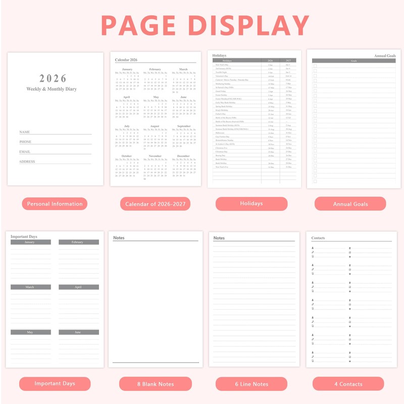 2026 A5 Weekly Planner & Diary - Week to View
