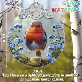 Christmas Ornament - Stained Glass Robin Ornament - Christmas Home Decor - Christmas Tree Ornament - Holiday Ornament - Holiday Present Ideas - Gift Exchange