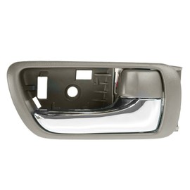 TRQ Right Interior Door Handle Chrome & Brown Passenger Side Compatible with 2002-2006 Toyota Camry