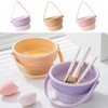 3-in-1 Makeup Brush Cleaning Container CL Purple 2ea