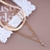 Inateannal Boho Geschichtet Kristall Kreuz Choker Halskette Strass Kreuz Anhänger