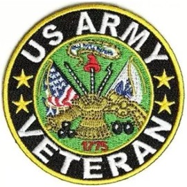 US ARMY VETERAN PATCH LOGO BRAND NEW 3" IRON-ON