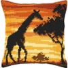 Vervaco Sunset Giraffe Cross Stitch Cushion, Multi-Colour