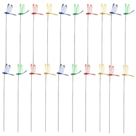 Simulation Dragonfly Garden Stakes, 20pcs 3D Dragonfly Stakes Decor Dragon Fly Clip Artificial Dragon Flies Flower Pot Decoration, PVC Material for Insect Away, Pots, Vase, Home and Patio, 4 Colors