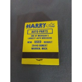 Vintage Matchbook HARRY & SONS  Auto Parts Warren Michigan- Unstruck