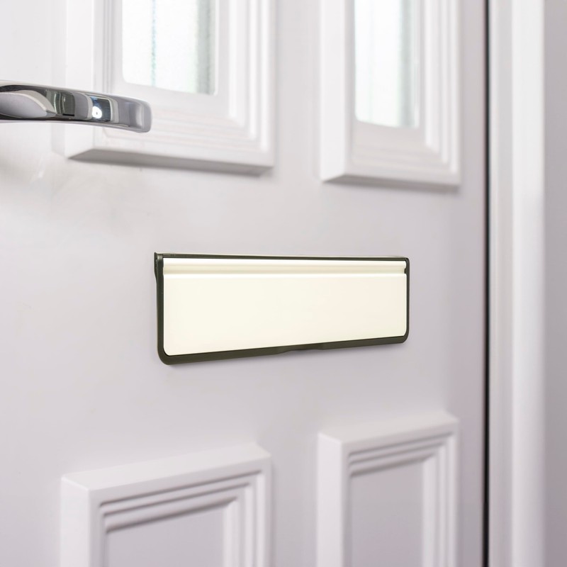 TSS Letterplate 12" in White, Telescopic Sleeved Letter Box for