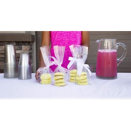 ClearBags Clear Gusset Bags w/Paper Insert, 3 1/2x2 1/4x9 3/4,100 Pieces, High Clarity Flat Bottom Treat Bags for Gifts, Cookies, Candy, Party Favor, Weddings, Bakery Packaging, 1.6 Mil, FGPB15A