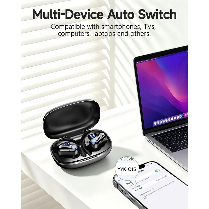 Acjohtin Wireless Earbuds, Bluetooth Headphones 6.1, 90H Playtime Ear Buds