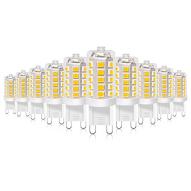 BUBO G9 LED Bulb 3000K Warm White 430 Lumens, 3W Equivalent 40W T4 G9 Halogen Replacement, 360°Beam Angle 120V Non-Dimmable No-Flicker G9 Light Bulbs for Crystal Chandelier Lighting, 10 Pack