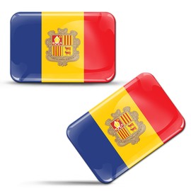 Skino EU® 2 x 3D Sticker Flag Andorra F 176
