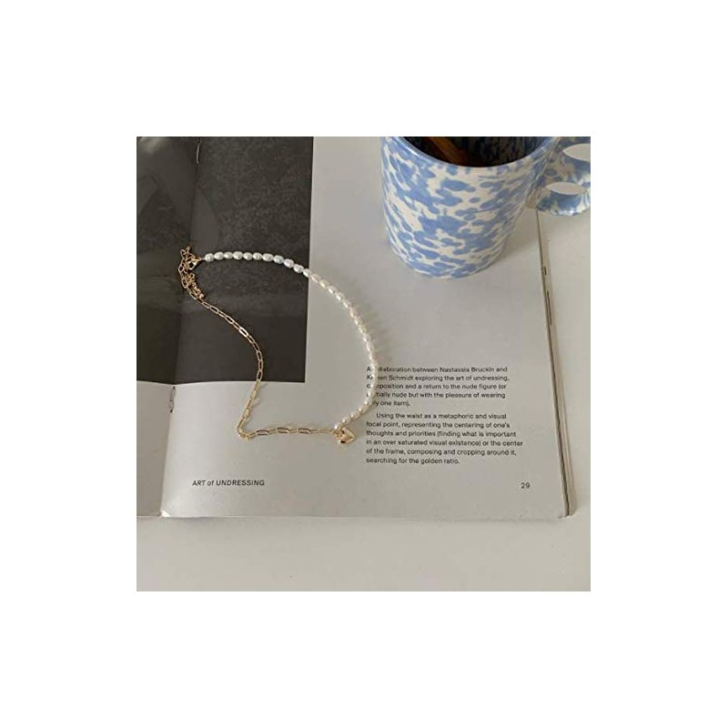 AVANCE Women's Necklace, Heart, Pearl, Chain, Choker