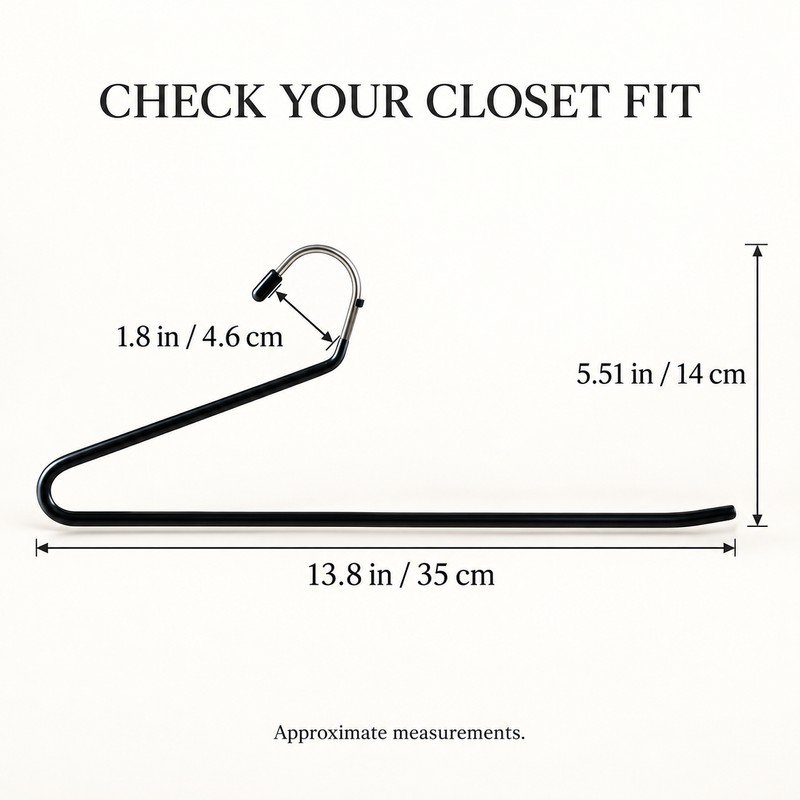 Pants Hangers 10 Pack, Space-Saving Open-End Metal Trouser Hangers with