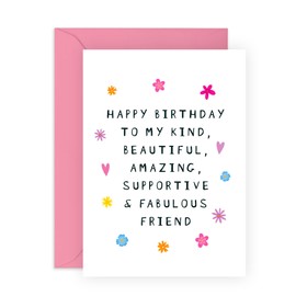 Central 23 Best Friend Birthday Cards And Envelope - Happy Birthday To My Kind Amazing Fabulous Friend - Greeting Cards For Women Bestie BFF Coworker - Friendship Gifts - Comes With Stickers