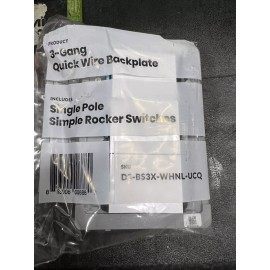 Deako NEW Deako 3-Gang Backplate and Faceplate, Simple Rocker Switch, DS-BS3X-WHNL-U