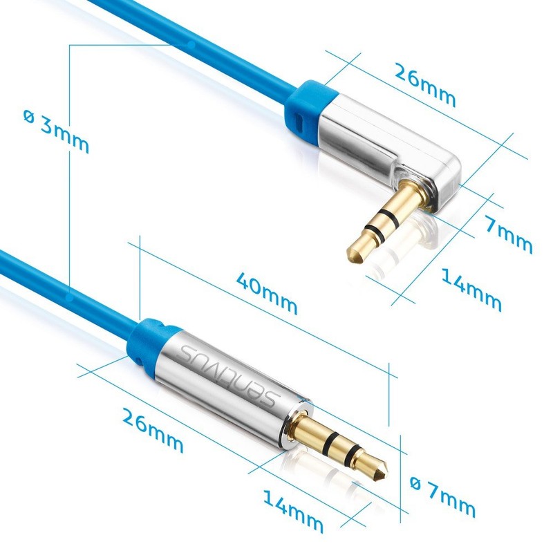 Sentivus 2 m Aux Cable, Audio Jack Cable 3.5 mm