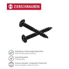 Gedotec Decorative Wrought Iron Wood Screws I Pack of 4 Partially Threaded Screws Galvanised I Half Round Head with Slot 5 x 50 mm I Perfect for Furniture Restoration I Self Tapping Screws - Chipboard