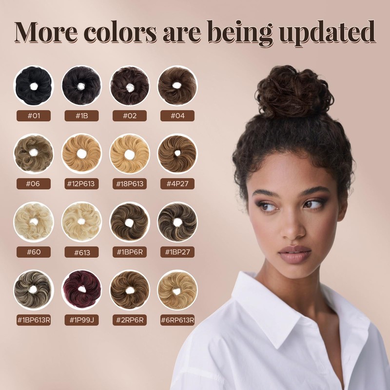 prokyvity Messy Bun Hair Piece Human Hair, Human Hair Messy