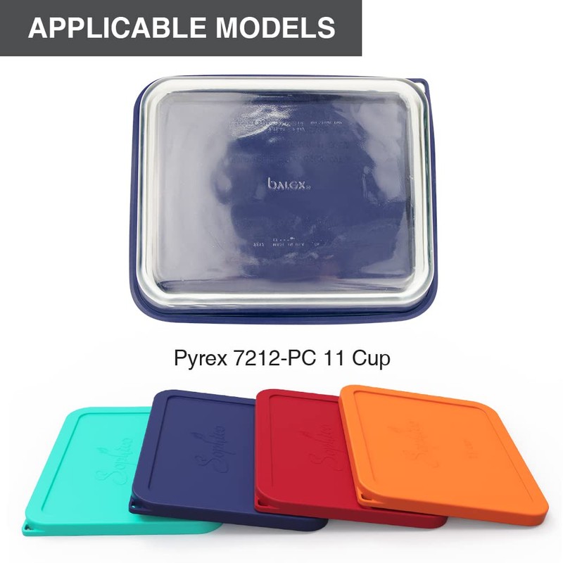 Sophico 11 Cup Rectangle Silicone Storage Cover Lids Replacement for