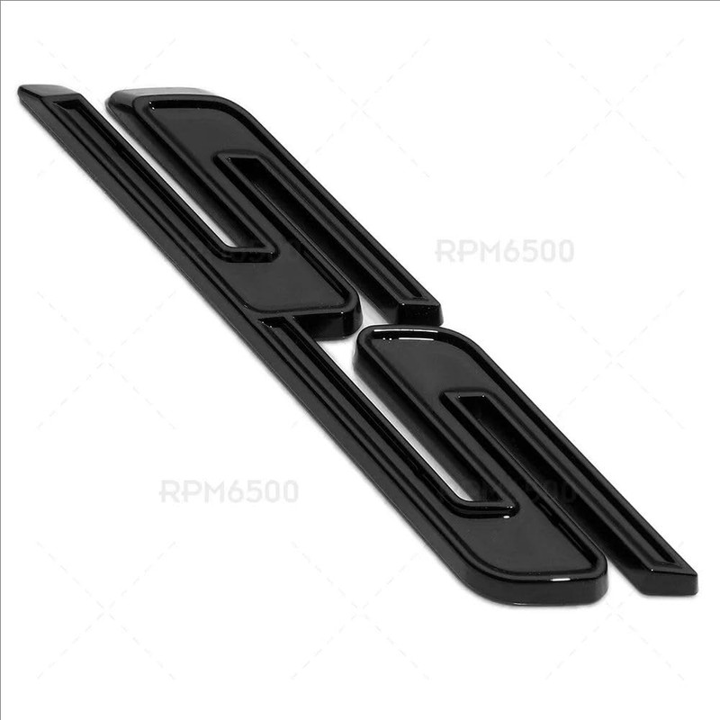 2Pcs Slant SS Emblems Side Car Badge Decal Compatible with