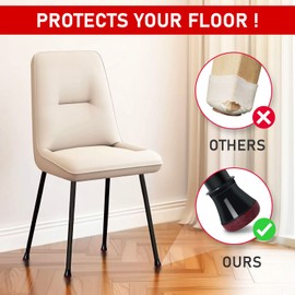 PISAO 24 Pcs Chair Leg Floor Protectors, Black Silicone Chair Leg Protectors Caps Covers for Hardwood Floors, Furniture Pads Sliders with Wrapped Felt Bottom Extra Small (Fit:0.5"-0.75")