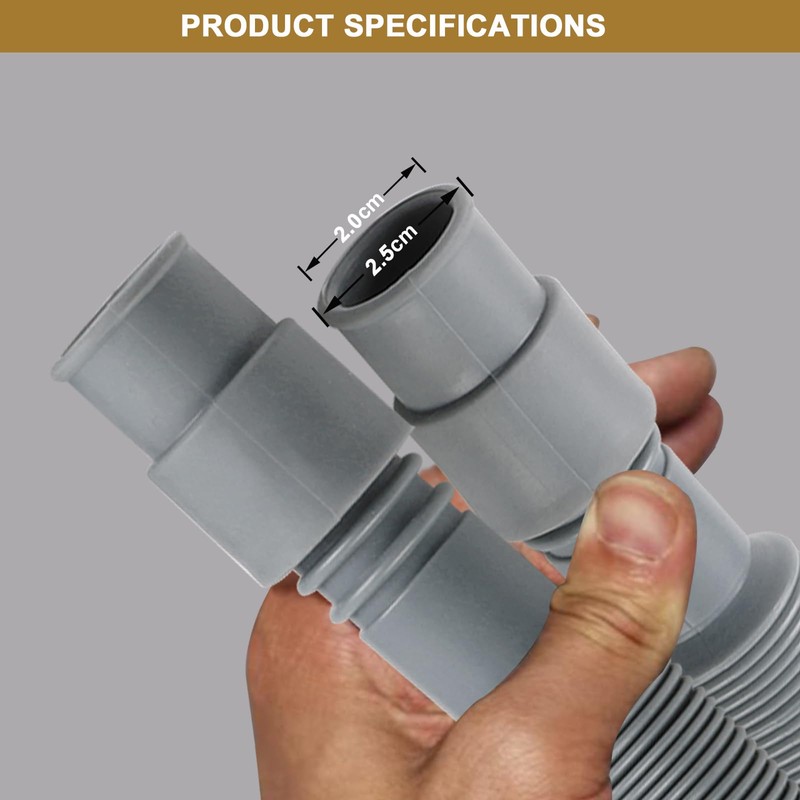 UHARBOUR Washing Machine Hose Extension Set, 2.8m Drain Hose Extension