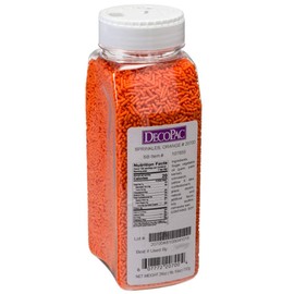 DECOPAC Candy Sprinkles, 26oz, Orange Sprinkle Mix, Fancy Sprinkles in Handheld Container, Edible Sprinkles For Celebration Cakes, Cupcakes, Cookies - Orange