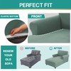 Gray Green Fitted Chaise Lounge Couch Cover - Double Arm,
