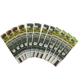 Original Delicious BEST Exotic Pack - 3 Types of Wild Game 1 Oz. Stick – Elk, Buffalo and Venison with Pork Sticks – No Antibiotics or Hormones (Sampler Pack, Sampler Pack 12 Sticks)