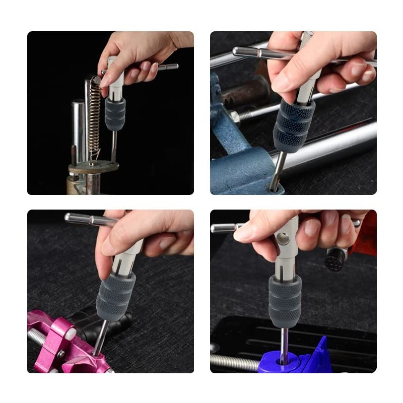 YAKAMOZ T-Handle Tap Holder Wrench with 5Pcs Metric M3 M4