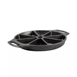 Lodge 8 Inch Cast Iron Wedge Baking Pan Seasoned Heirloom Quality Made in USA